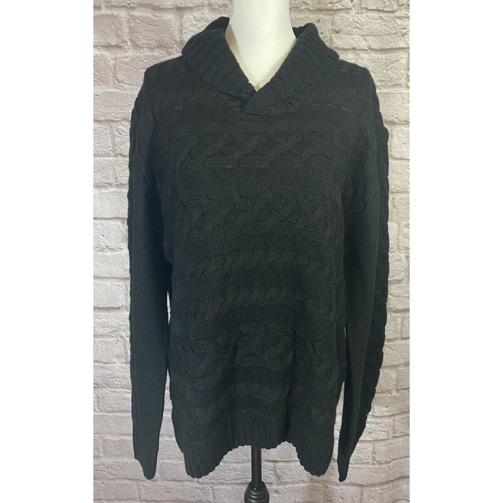 Weatherproof Original‎ Vintage Womens XL Black Wool Blend Pullover Sweater 8887